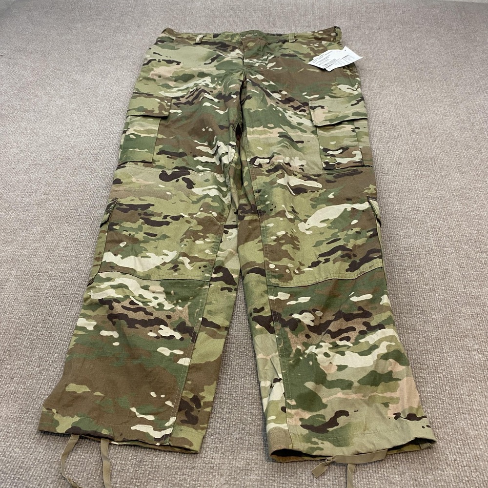 US Army Pants Men Large Regular Green Camo Army Combat Uniform Cargo Ripstop NWT